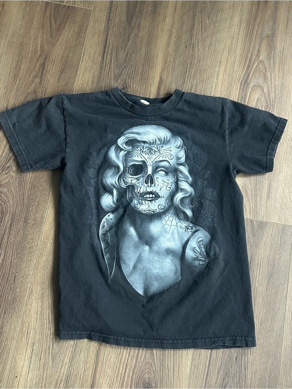 Marilyn Monroe Black Graphic Day of the Dead Skull